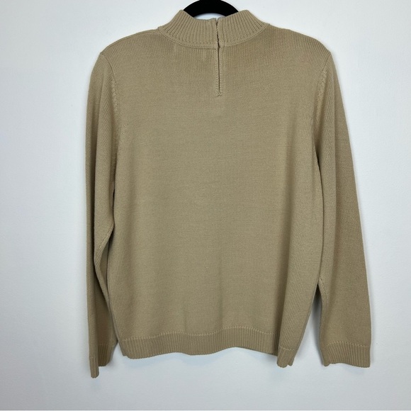 Vintage Alfred Dunner Knit Sweater- Floral Embroidery Mock Neck Wool Blend - Picture 6 of 9